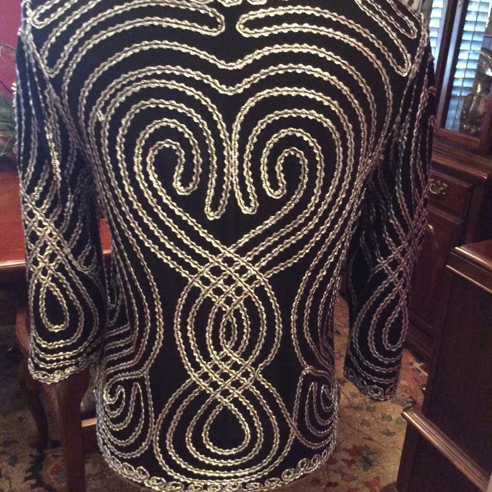 Lauren Michelle black/silver top - Picture 4 of 5